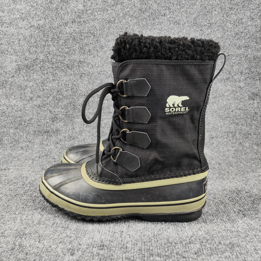 Sorel Snow Boots Mens Size 8 Black Waterproof Insulated Winter NM1440-011